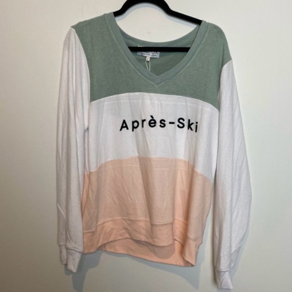 Wildfox “Après- Ski" Color block Cozy Beach Sweater.
